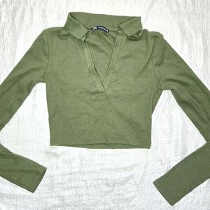 Zara Long Sleeve Cropped Top